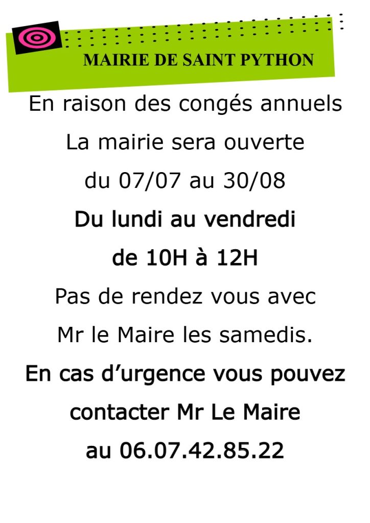 ouverture mairie